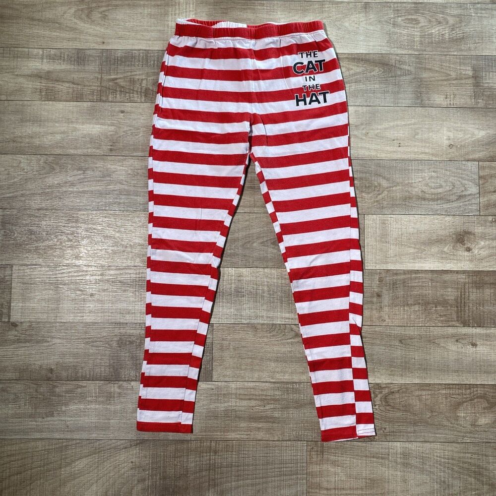 Dr Seuss Kids 12/14 PJ Pants Cat In The Hat Pajama Pants Loungewear Red White